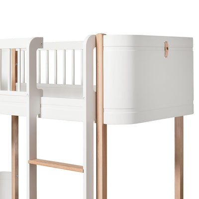 Oliver Furniture, Wood Mini+ halvhøy seng - hvit/eik