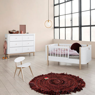 Oliver Furniture, Wood Mini+ Basic sprinkelseng - hvit/eik