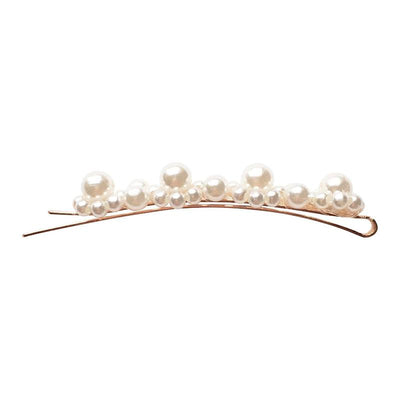Milledeux hårspenne m. perler, 4 Flower pearl row