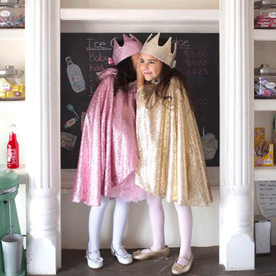 Great Pretenders utkledning, Paljett prinsessekappe, Pink - str. US 4-6 år