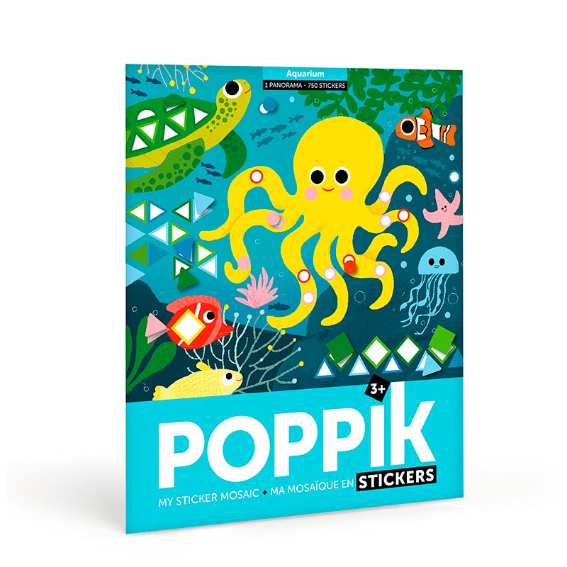Poppik klistremosaikk i papir, plakat og 750 stickers - Aquarium