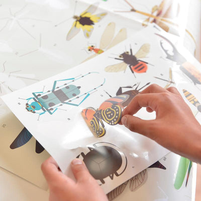 Poppik klistremosaikk i papir, Plakat og 44 klistremerker - Insects