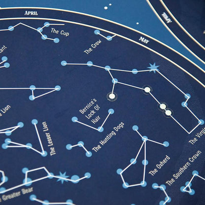 Poppik klistremosaikk i papir, Plakat og 640 klistremerker - Glow in the dark skymap